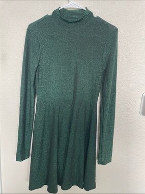 wild fable Sparkling Forest Green Long Sleeve Turtleneck Dress
